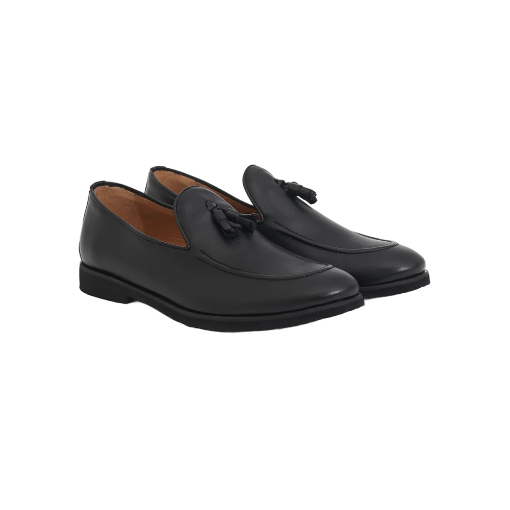 Chaussure cuir à pampille — Noir