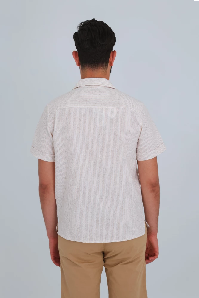 CHEMISE COL OUVERT A RAYURES