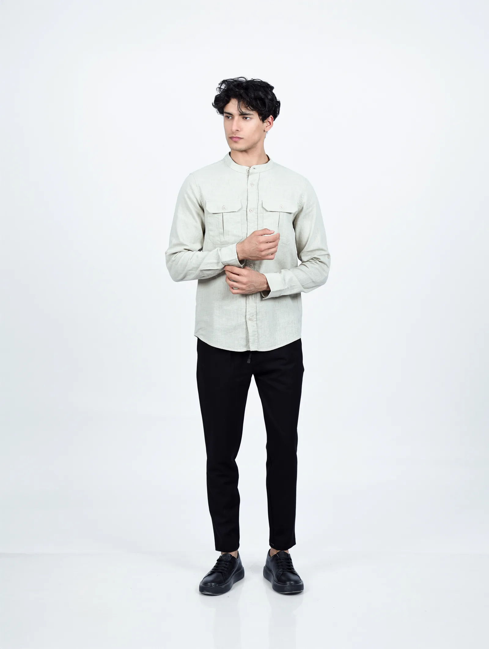 CHEMISE ML COL MAO AVEC POCHES SOUFFLE