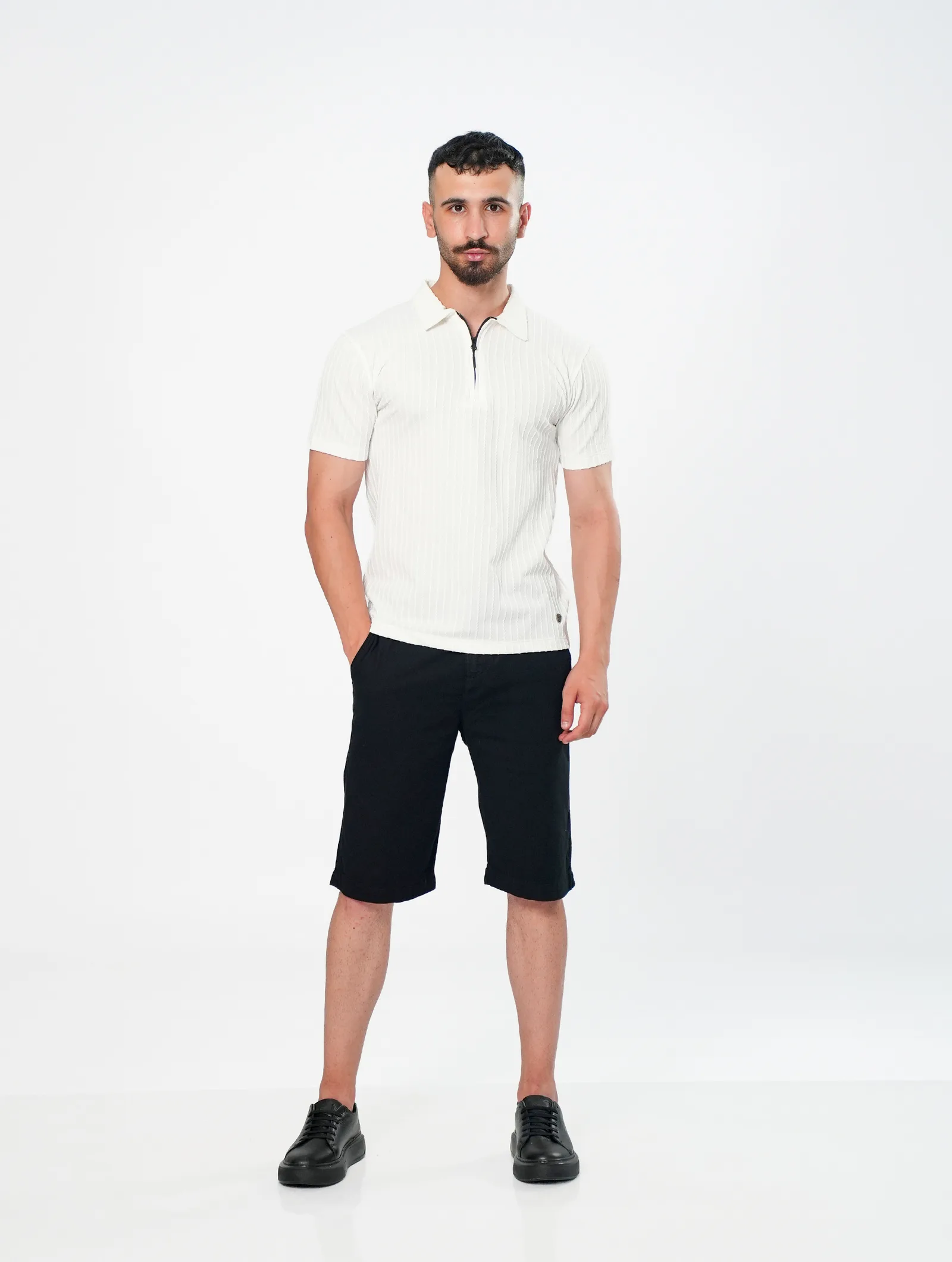 POLO COL ZIPE TEXTURE