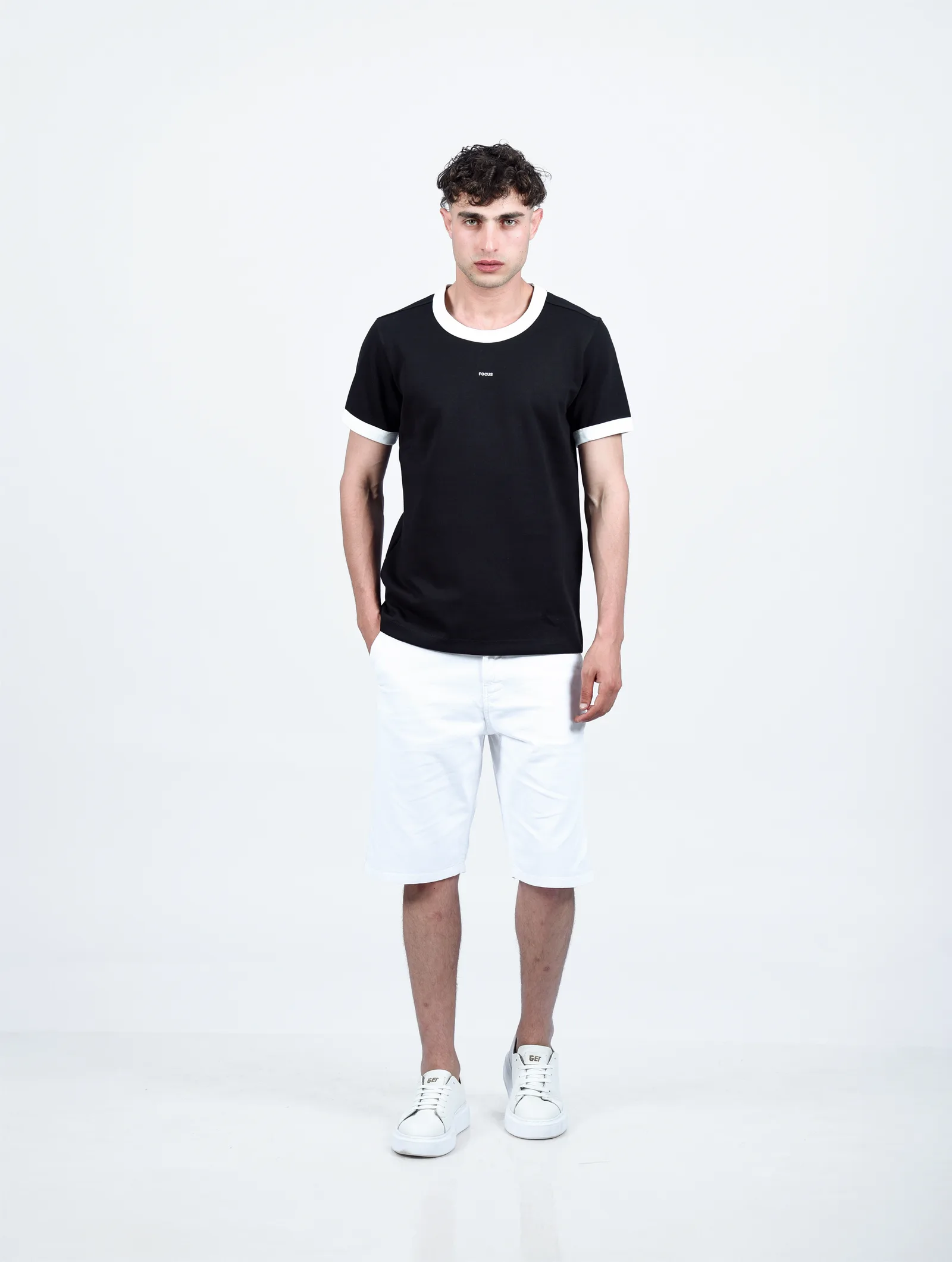 T-SHIRT COL ROND BICOLORE